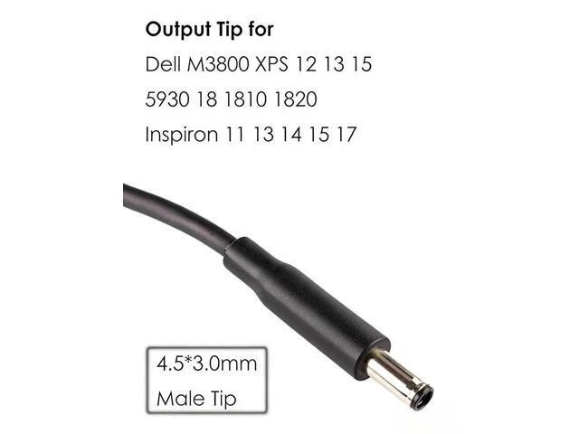 Alt view image 3 of 6 - 7.4mm to 4.5mm Tip Adapter Cable Converter Plug D5G6M 0D5G6M Power Supply Connector Dongle Wire Lead Cord Line 45W 65W 90W 135W Unit for DELL Inspiron XPS Laptop Notebook PC Charger 2 Pack