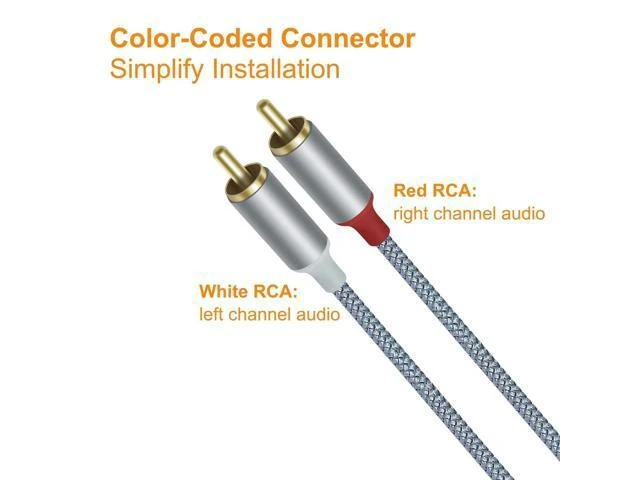 Alt view image 6 of 6 - USB C to 2 RCA Audio Cable Type C to 2RCA Adapter Cord Male Y Splitter Nylon Braided Wire Stereo Converter Line Connector Lead Sound Plug for Speaker Car Stereo Home Theater PC Amplifier