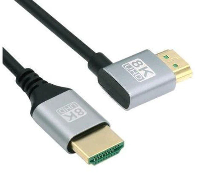 Main image of HDMI 2.1 8K 60Hz 4K 120Hz Cable Male to Male 90 Degree Right Angled 48Gbps Ultra High Speed Gold Plated Wire Cord Connector Extension Adapter for Smart TV Monitor Desktop PC Laptop Projector