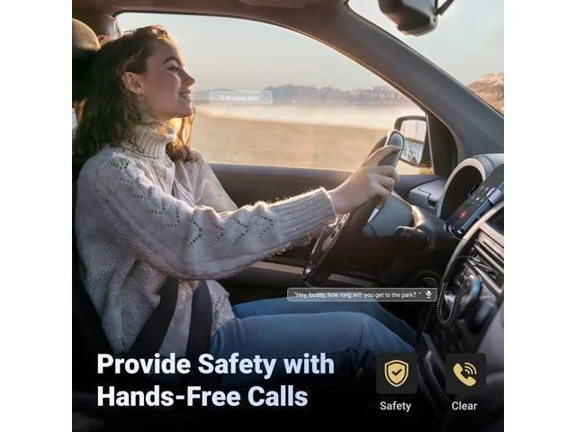Alt view image 4 of 7 - Bluetooth 5.4 Receiver for Car (USB Powered, AUX Audio), 3.5mm Aux to Bluetooth Adapter with Built-in Mic for Hands-Free Calling