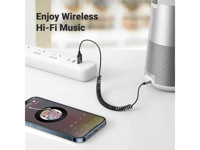Alt view image 7 of 7 - Bluetooth 5.4 Receiver for Car (USB Powered, AUX Audio), 3.5mm Aux to Bluetooth Adapter with Built-in Mic for Hands-Free Calling