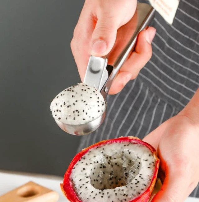 Alt view image 3 of 5 - Stainless Steel Cookie Scoop & Ice Cream Scooper (Trigger Release), Spring-Loaded Portion Spoon for Dough, Melon & Meatballs