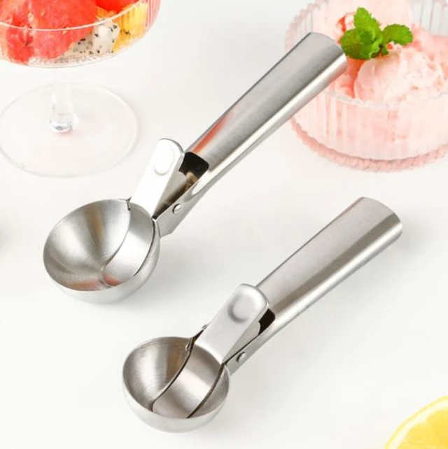 Alt view image 4 of 5 - Stainless Steel Cookie Scoop & Ice Cream Scooper (Trigger Release), Spring-Loaded Portion Spoon for Dough, Melon & Meatballs