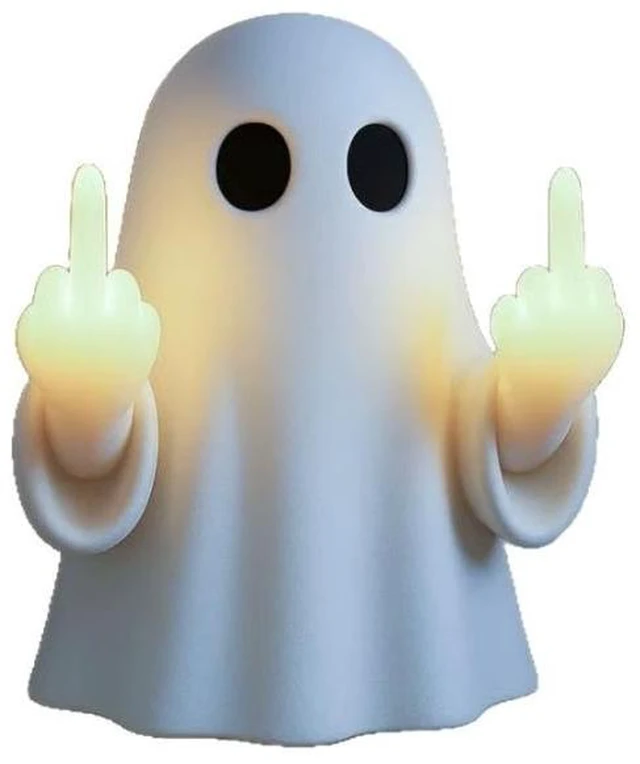 Main image of Funny "Attitude" Ghost LED Night Light (USB Powered, No Adapter), Sassy Spooky Desk Lamp & White Elephant Gag Gift for Office/Adults