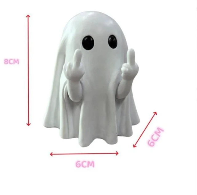 Alt view image 2 of 5 - Funny "Attitude" Ghost LED Night Light (USB Powered, No Adapter), Sassy Spooky Desk Lamp & White Elephant Gag Gift for Office/Adults