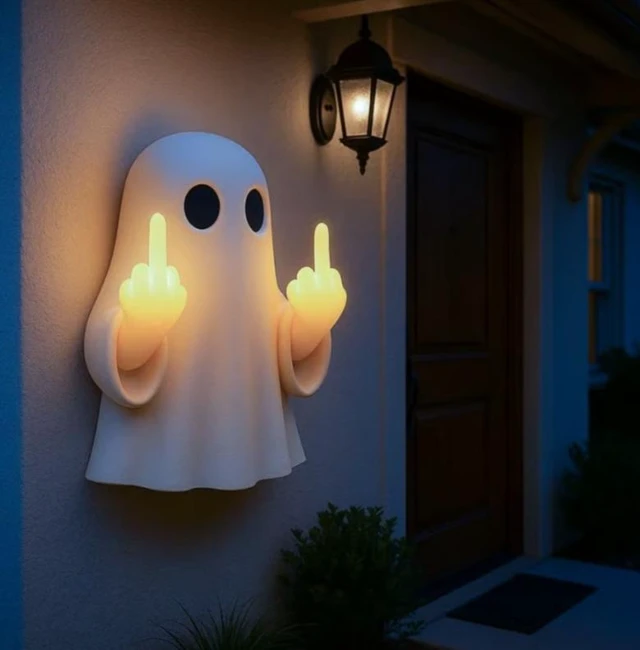 Alt view image 4 of 5 - Funny "Attitude" Ghost LED Night Light (USB Powered, No Adapter), Sassy Spooky Desk Lamp & White Elephant Gag Gift for Office/Adults