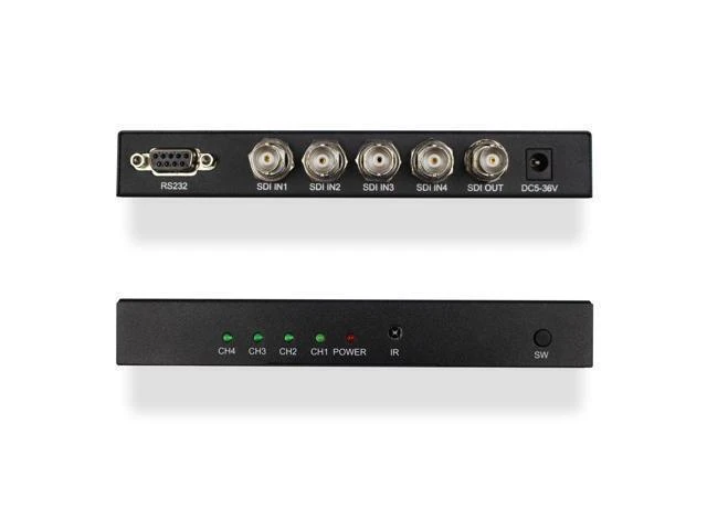 Alt view image 2 of 6 - 4x1 SDI Switch 4 Channel Video Signal Switcher Full HD 1080P 3G SD Input Output Converter Adapter Box High Speed Transmission Line Distributor for CCTV Security Camera Monitor Studio Broadcast