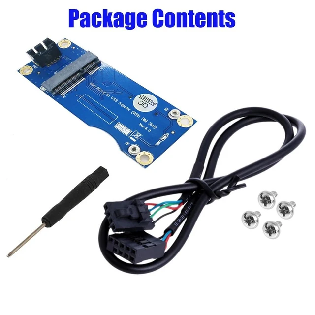 Alt view image 4 of 5 - Mini PCI Express to USB Adapter Riser Card with SIM Card Slot WWAN/LTE 3G 4G 5G Wireless Modem Module 9Pin USB Cable Interface Converter Expansion Board for Desktop Computer PC Motherboard Unit