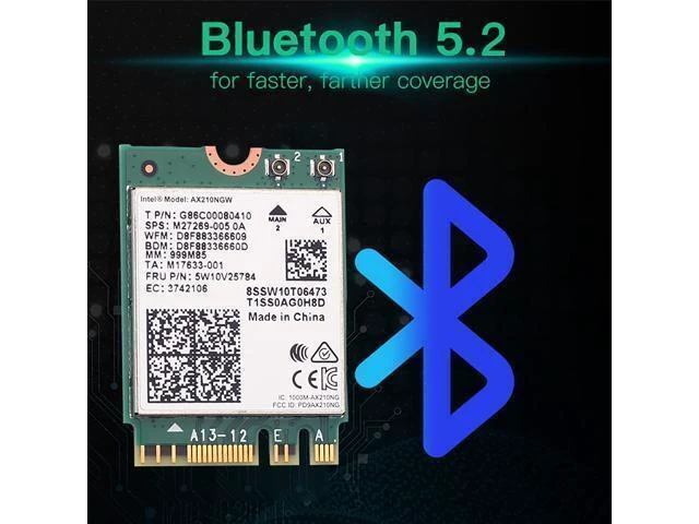 Alt view image 4 of 7 - AX210NGW AX210 WiFi 6E Tri Band 2.4G 5G 6G 3000Mbps Bluetooth 5.2 M2 2230 Key E NGFF 802.11ax Wireless Network Card Adapter MU MIMO OFDMA 6dBi Antenna Kit for Desktop PC Motherboard Windows 10 11