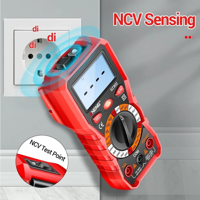 Alt view image 2 of 7 - Digital Multimeter Backlit LCD Ohm Volt Amp Meter AC DC Voltage Current NCV Non Contact Resistance Continuity Diodes Electrical Checker Tester Probe Tool for Automotive Car Battery Home Repair Red