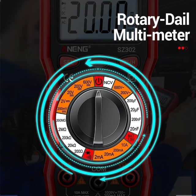 Alt view image 4 of 7 - Digital Multimeter Backlit LCD Ohm Volt Amp Meter AC DC Voltage Current NCV Non Contact Resistance Continuity Diodes Electrical Checker Tester Probe Tool for Automotive Car Battery Home Repair Red