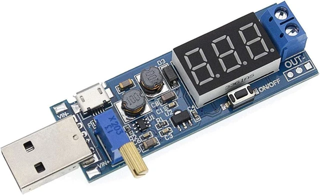 Alt view image 6 of 7 - USB Buck Boost Converter Adjustable Step Up Step Down Power Supply Module Voltage Regulator DC DC 5V to 3.3V 9V 12V 18V 24V Circuit Board Transformer for DIY Electronics Breadboard MCU Project 2 Pack