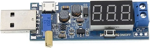 Alt view image 7 of 7 - USB Buck Boost Converter Adjustable Step Up Step Down Power Supply Module Voltage Regulator DC DC 5V to 3.3V 9V 12V 18V 24V Circuit Board Transformer for DIY Electronics Breadboard MCU Project 2 Pack