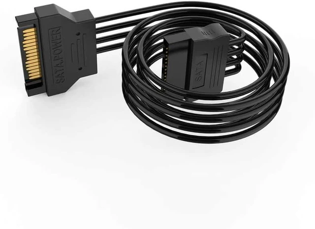 Alt view image 5 of 7 - 15 Pin SATA Power Extension Cable Male to Female Extender Adapter Cord Serial ATA Hard Drive Internal Power Wire Harness Connector Lead Coupler Line for Desktop PC HDD SSD Optical CD Drives 3 Pack