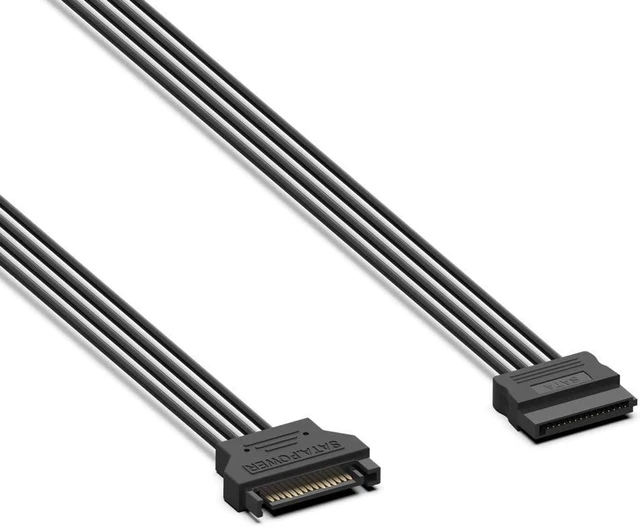 Alt view image 6 of 7 - 15 Pin SATA Power Extension Cable Male to Female Extender Adapter Cord Serial ATA Hard Drive Internal Power Wire Harness Connector Lead Coupler Line for Desktop PC HDD SSD Optical CD Drives 3 Pack