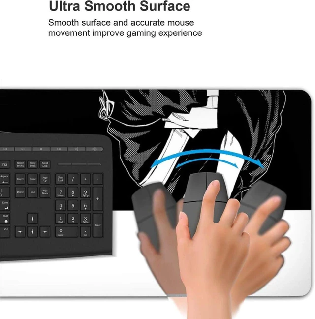 Alt view image 5 of 5 - XXL Extended Gaming Mouse Pad (35.4 x 15.7 Inch), Japanese Anime Aesthetic Desk Mat with Stitched Edges, Non-Slip Rubber Base