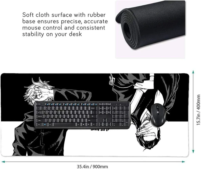 Alt view image 2 of 5 - XXL Extended Gaming Mouse Pad (35.4 x 15.7 Inch), Japanese Anime Aesthetic Desk Mat with Stitched Edges, Non-Slip Rubber Base