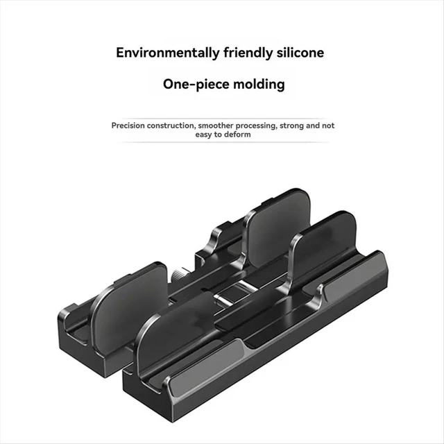 Alt view image 3 of 3 - Adjustable Vertical Laptop Stand Holder, 3-Slot Padded Stand for 16 Inch Laptop, Enhanced Stability, Black