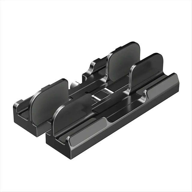 Alt view image 2 of 3 - Adjustable Vertical Laptop Stand Holder, 3-Slot Padded Stand for 16 Inch Laptop, Enhanced Stability, Black