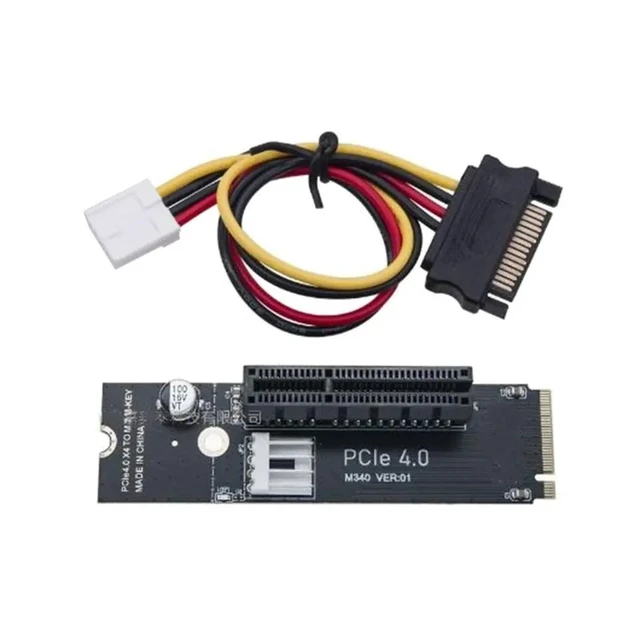 Alt view image 3 of 3 - M.2 NVMe to PCIe Adapter Card, PCIe 4.0 X4 X1 X16 Converter, M-Key M.2 2280 2260 SSD Expansion Card