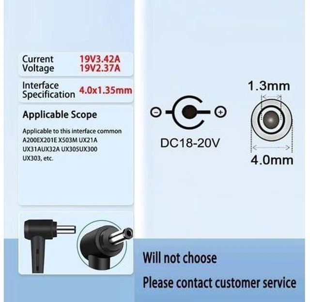 Alt view image 3 of 6 - Type C Female to Male DC Barrel Jack Plug Converter 4.0mm 1.35mm USB C PD Power Adapter 65W 100W Fast Charger Connector Tip Laptop Cord Wire for Asus X201E X202E X540 X541 X553M X541NA X542UA