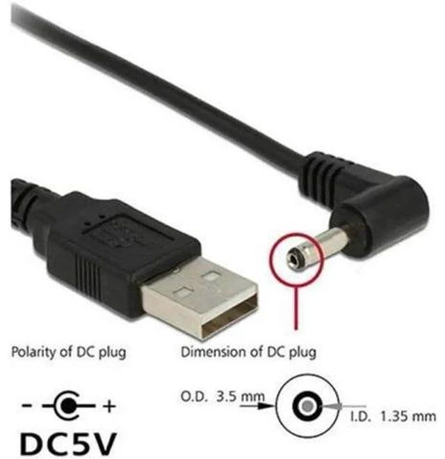 Alt view image 6 of 7 - U2-111-RI USB 2.0 Type A Male to DC Power Plug Barrel Charge Cable Right Angled 90 Degree 3.5mm 1.35mm 5V Jack Adapter Connector Supply Cord Wireless Router Desk Lamp Smart Speaker 100cm