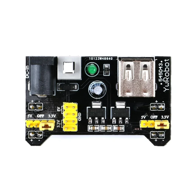 Alt view image 4 of 6 - MB102 Prototype Solderless Breadboard Power Supply Module DC 6.5V 12V to 3.3V 5V Step Down Voltage Regulator USB Adapter Converter Circuit Board for DIY Electronics Maker Project Testing 5 Pack
