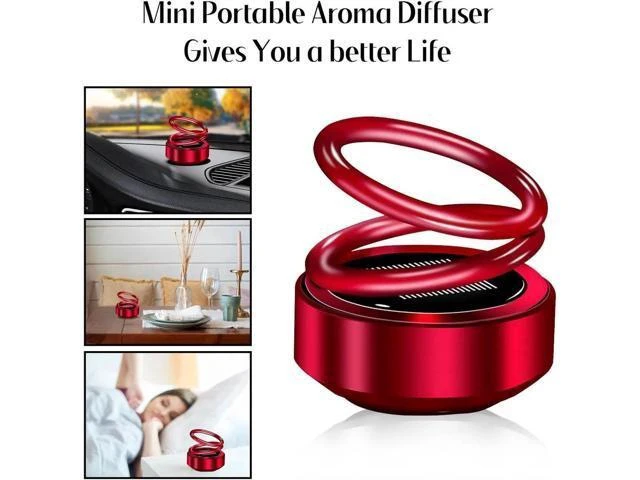 Alt view image 3 of 5 - Solar-Powered Kinetic Car Air Freshener (Requires DIRECT Sunlight to Spin), Auto-Rotating Double Ring Dashboard Aroma Diffuser (No Batteries)