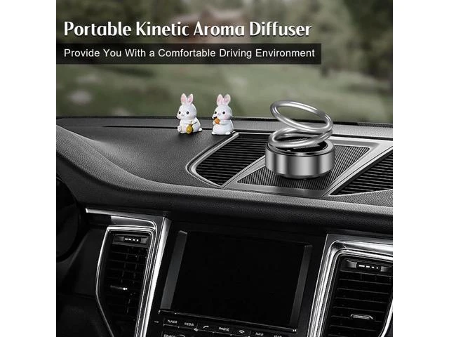 Alt view image 5 of 5 - Solar-Powered Kinetic Car Air Freshener (Requires DIRECT Sunlight to Spin), Auto-Rotating Double Ring Dashboard Aroma Diffuser (No Batteries)