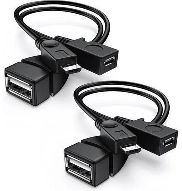 Main image of 2-Pack Micro USB OTG Cable with Power Passthrough, 2-in-1 Adapter for Fire TV Stick 4K/Max (WARNING: DOES NOT Charge Smartphones or Tablets!)