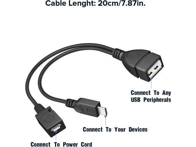 Alt view image 7 of 7 - 2-Pack Micro USB OTG Cable with Power Passthrough, 2-in-1 Adapter for Fire TV Stick 4K/Max (WARNING: DOES NOT Charge Smartphones or Tablets!)