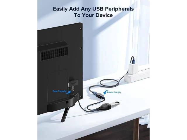 Alt view image 2 of 7 - 2-Pack Micro USB OTG Cable with Power Passthrough, 2-in-1 Adapter for Fire TV Stick 4K/Max (WARNING: DOES NOT Charge Smartphones or Tablets!)