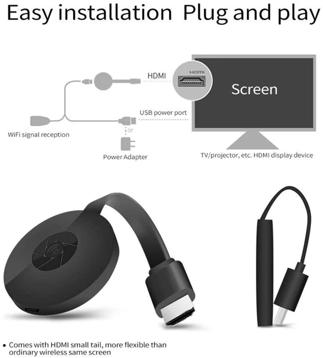 Alt view image 4 of 7 - G2 Wireless HDMI Display Dongle 1080P (2.4G WiFi), Screen Mirroring Adapter for iOS/Android (WARNING: DOES NOT Support Netflix/Prime/Hulu!)
