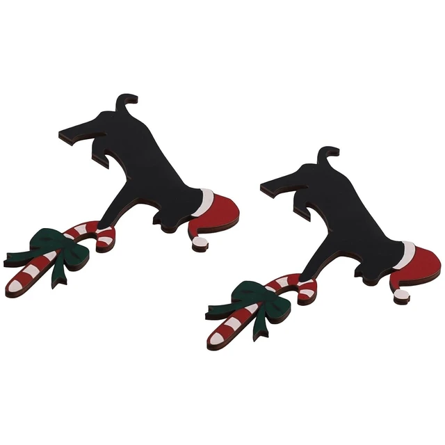 Alt view image 4 of 7 - Christmas Door Corner Sign (Reversible Left/Right), Wooden Door Frame Topper Holiday Ornament for Home Decor (Includes Safe Mounting Tape)