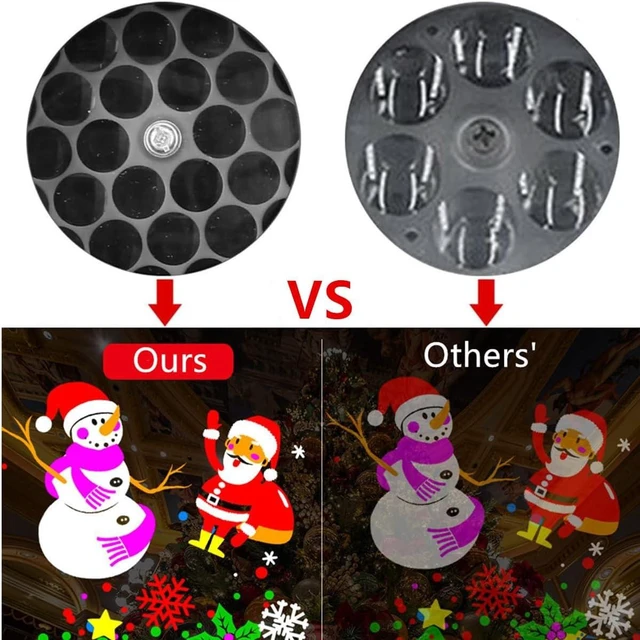 Alt view image 3 of 7 - 16-Pattern Christmas Projector Light (Best at 10-15 ft Distance), LED Holiday Spotlight with Slides for Indoor/Outdoor Wall Decor (Keep Plug Dry)