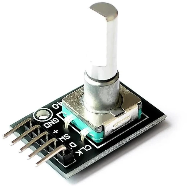 Main image of KY-040 Rotary Encoder Module with Push Button (Infinite 360° Rotation), Digital Pulse Output Breakout Board (NOT a Potentiometer!)
