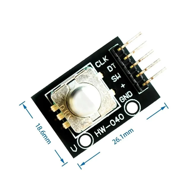 Alt view image 3 of 3 - KY-040 Rotary Encoder Module with Push Button (Infinite 360° Rotation), Digital Pulse Output Breakout Board (NOT a Potentiometer!)