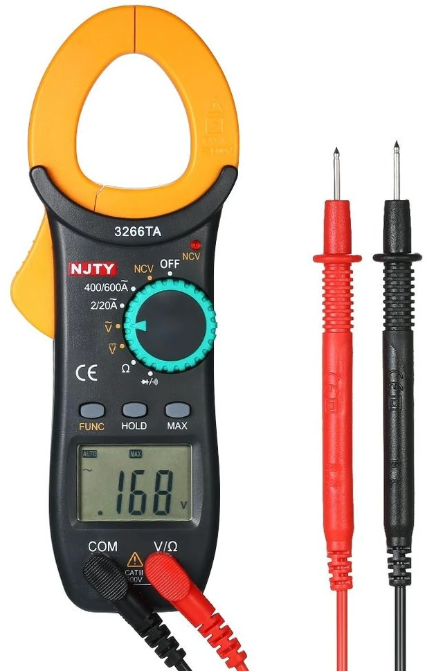 Main image of Digital Clamp Meter (Measures AC CURRENT ONLY!), Auto-Ranging Multimeter with NCV / Measures AC/DC Voltage & Resistance (Warning: NO DC Current!)