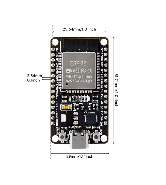 Alt view image 2 of 7 - SP32 Development Board, Type-C Dual Core WiFi + Bluetooth Dual Mode IoT Microcontroller Module, ESP-WROOM-32 Chip, 3-Pack