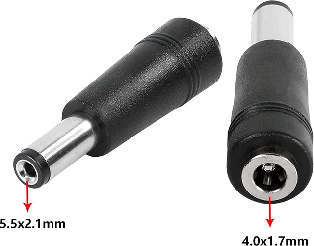 Alt view image 6 of 7 - DC Power Barrel Jack Adapter Converter - 4.0x1.7mm Female to 5.5x2.1mm Male, Universal Charger Connector for Laptop & Router, 4-Pack