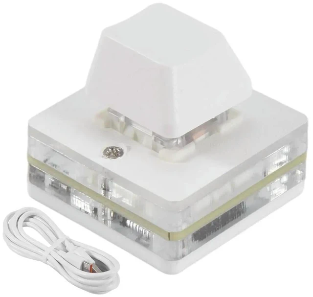 Alt view image 3 of 3 - 1-Key Programmable Macro Pad - USB Wired Custom Shortcut Keyboard, Mechanical Switch, RGB Backlit, Onboard Memory, Plug & Play