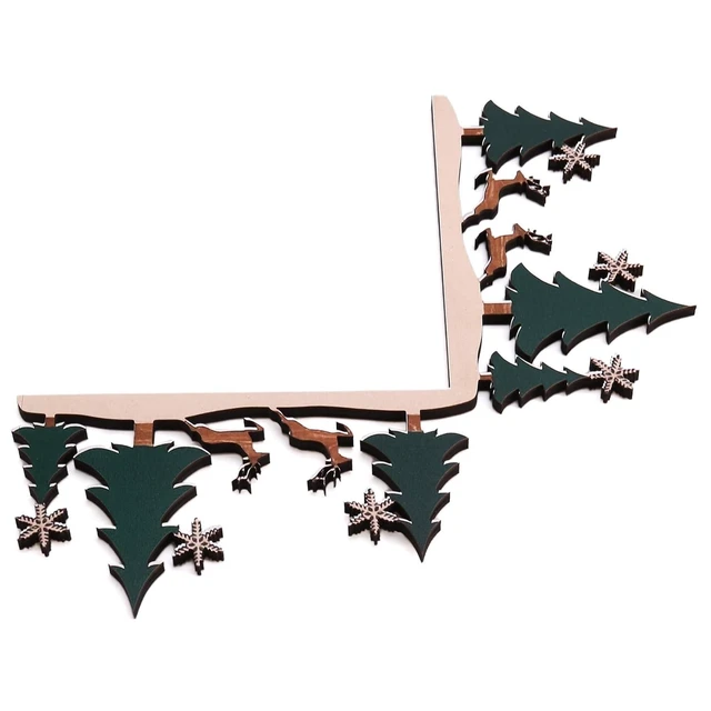 Alt view image 6 of 7 - Wooden Christmas Door Frame Corner Decoration - Festive Holiday Sign, Reversible Right-Angle Design, Damage-Free Mount, 8 x 8 Inches
