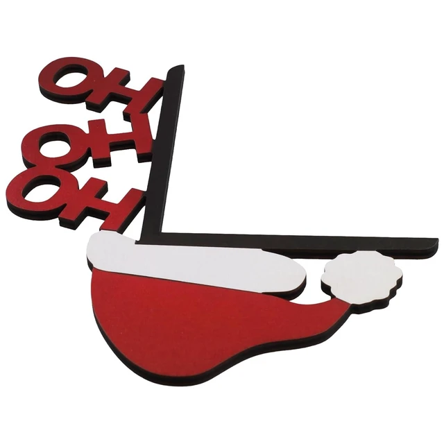Alt view image 3 of 7 - Wooden Christmas Door Frame Corner Sign - Holiday Festive Decoration, Reversible Left/Right Design, Damage-Free Mount, 8 x 8 Inches
