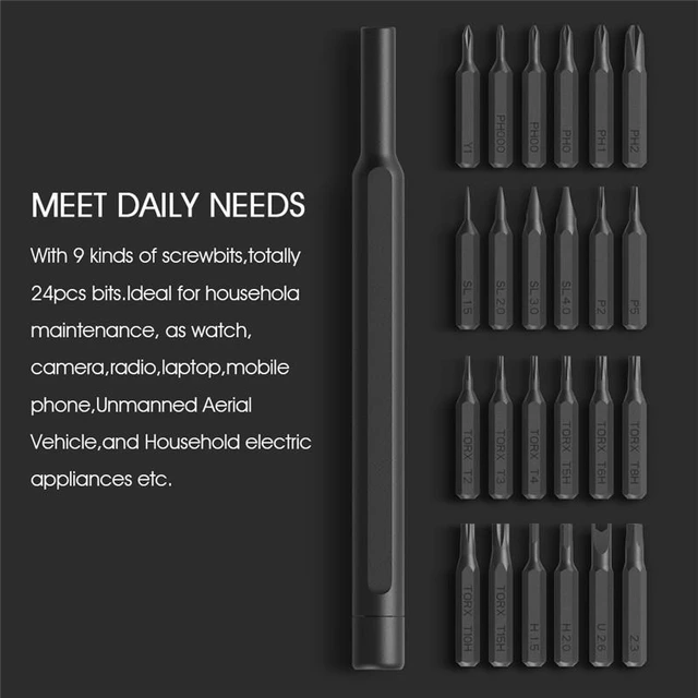 Alt view image 2 of 7 - Professional Manual Multi Purpose Precision Screwdriver Set Hardware Hand Tools Kit S2 Alloy Steel Driver Bits Aluminium Handle Storage Case Box For PC Laptop Phone Electronics Repair 24 in 1