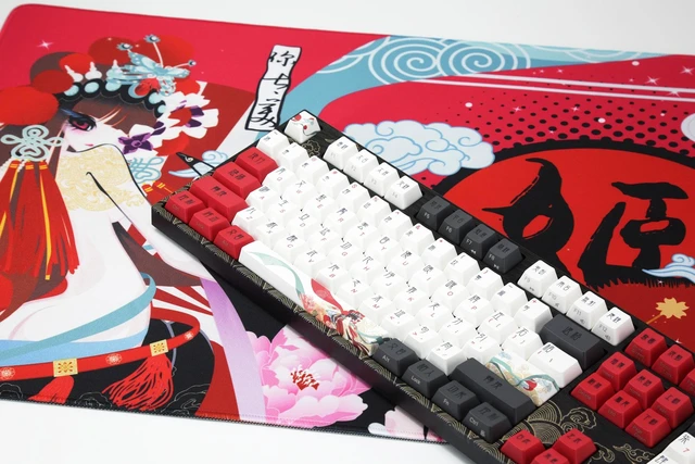 Alt view image 7 of 7 - Consort Yu Beijing Opera Art Desk Pad Mat Extended Mouse Pad Keyboard Table Protector Cover Blotter With Reinforced Stitched Edges Anti Fray For PC Gaming Setup Desktop Office Typing Extra Large