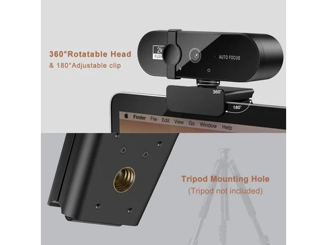 Alt view image 4 of 5 - W66 2K USB Web Camera 2K QHD Autofocus Webcam Automatic Focus High Definition Video Cam Plug And Play Computer Desktop Laptop Notebook Screen Clip Mount For Online Classes Video Streaming PC