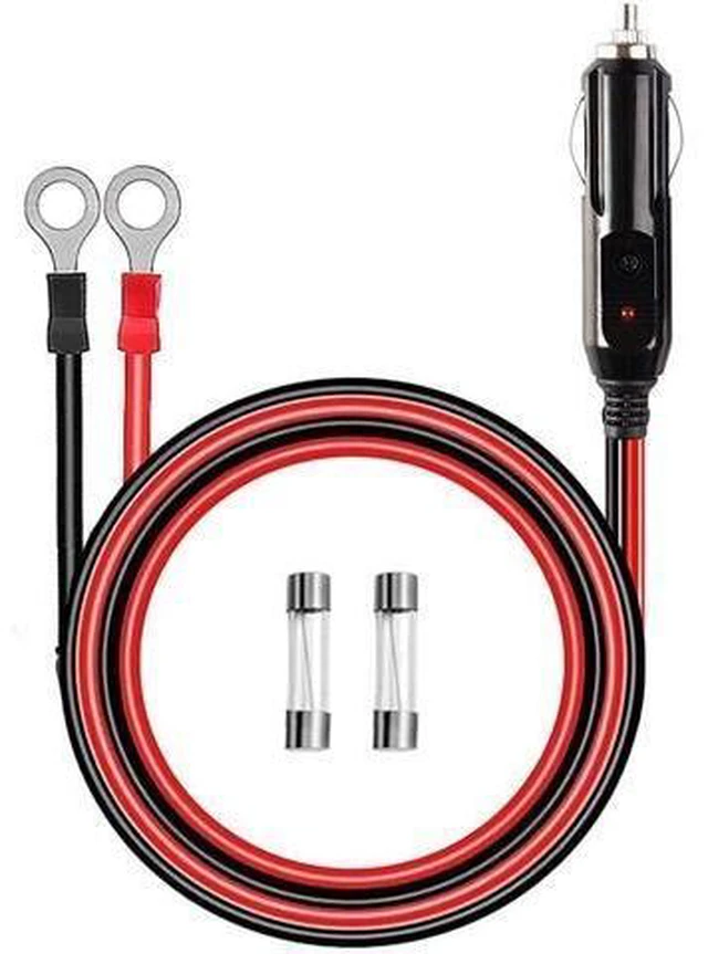 Main image of Heavy Duty Car Cigarette Lighter Male Plug Replacement Cable - 14AWG Pure Copper, 12V/24V, Built-in 15A Fuse & LED Indicator, 3 FT (1m)