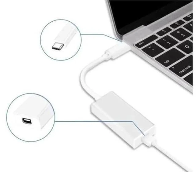 Alt view image 3 of 5 - USB-C to Mini DisplayPort Adapter - 4K@60Hz High-Speed Video & Data Converter, Type-C Male to Mini DP Female, Plug and Play, White