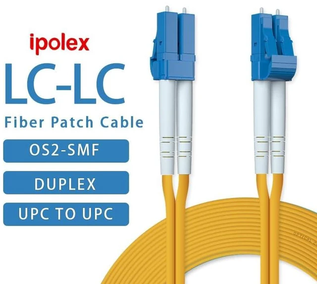 Alt view image 2 of 5 - LC to LC Fiber Optic Patch Cable - OS2 Single Mode Duplex (SMF), 10G/40G/100G Network Jumper, LSZH 9/125m, 0.2m (7.9 Inch), Yellow