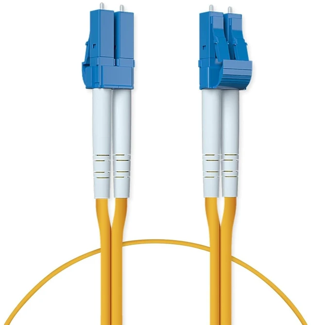 Main image of LC to LC Fiber Optic Patch Cable - OS2 Single Mode Duplex (SMF), 10G/40G/100G Network Jumper, LSZH 9/125m, 0.2m (7.9 Inch), Yellow